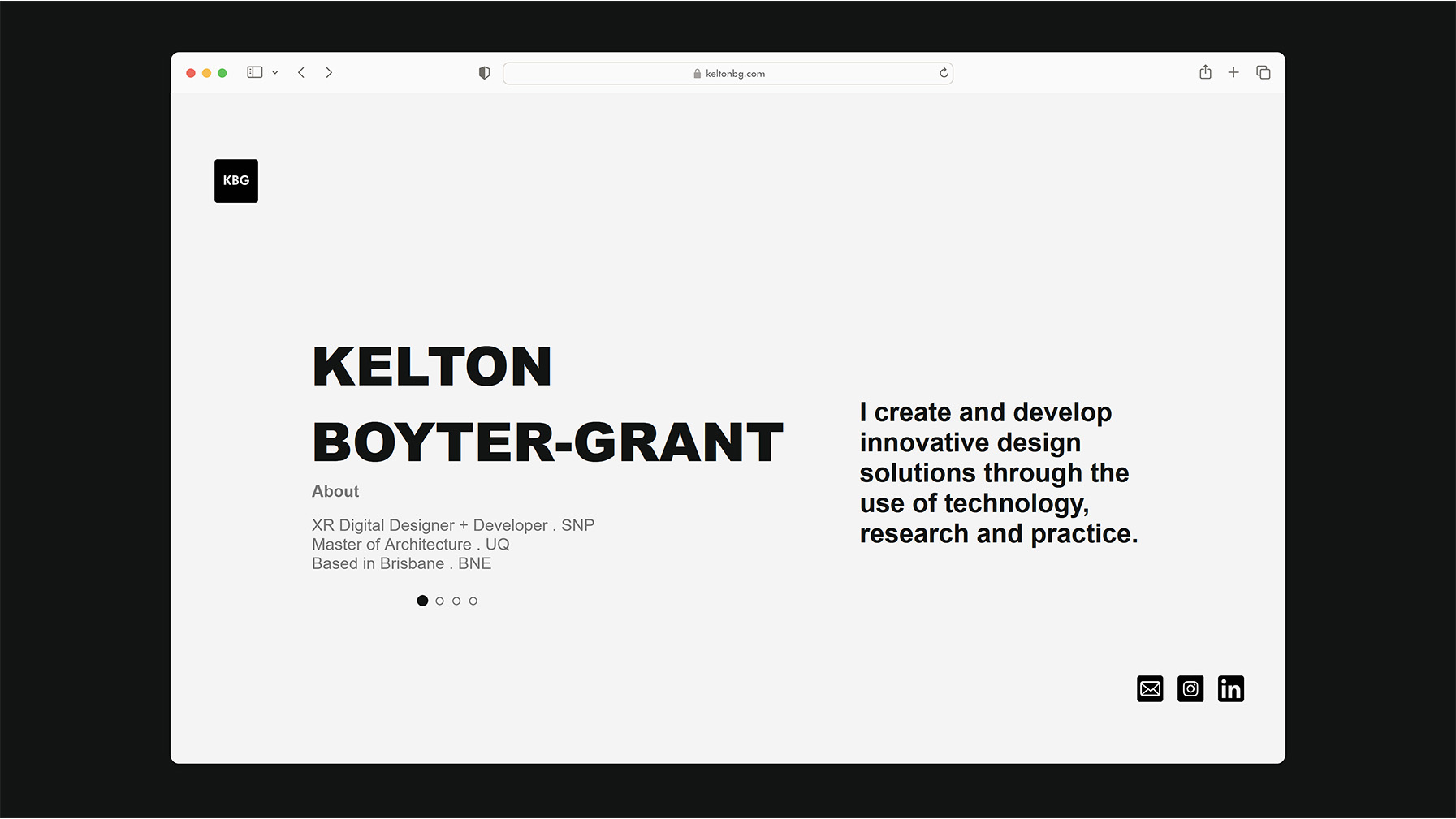 Portfolio landing page animation of skills, experience and about information